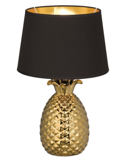 Trio Leuchten R50431079 PINEAPPLE - Moderní stolní lampa s keramickým podstavcem a stínidlem v černé barvě 1 x E27, 43cm