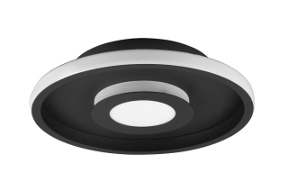 Trio Leuchten 680810332 ASCARI - Stropní černé svítidlo stmívatelné vypínačem IP44, Ø 30cm, 28W, 3000K
