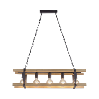 Leuchten Direkt 15685-79 EDITH - Závěsný dřevěný lustr nad jídelní stůl , 5 x E27, šířka 92cm