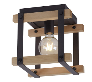 Leuchten Direkt 15681-79 EDITH - Přisazený dřevěný lustr v retro stylu , 1 x E27, 25 x 25cm