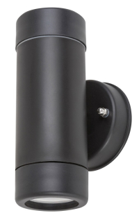 Rabalux 8833 MEDINA - Nástěnné venkovní svítidlo v černé barvě, 2 x GU10, IP44