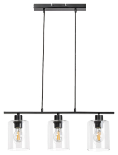 Rabalux 5078 MIROSLAW - Moderní trojramenný lustr v černé barvě, 3 x E27, 60cm