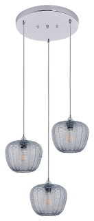 Rabalux 3178 MONET - Závěsné trojramenné moderní svítidlo s kouřovými skly 3 x E27, Ø 58,5cm