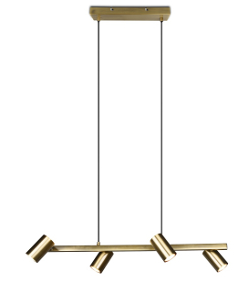 Trio Leuchten 302400404 MARLEY brass - Závěsný bodový lustr nad stůl ve staromosazné barvě, 4 x GU10, 80cm