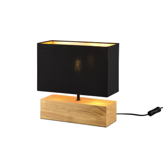 Trio Leuchten R50181080 WOODY - Moderní stolní lampička s dřevěným podstavcem 1 x E27, 30cm