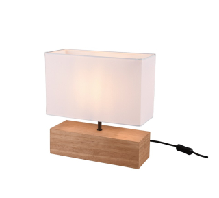 Trio Leuchten R50181030 WOODY - Moderní stolní lampička s dřevěným podstavcem 1 x E27, 30cm