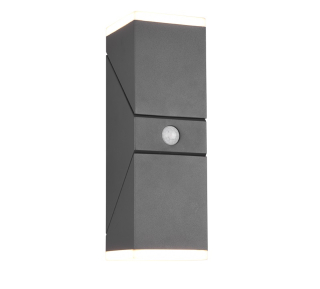 Trio Leuchten 270669242 AVON - Nástěnné venkovní svítidlo s natáčecí hlavou a senzorem pohybu, LED 2x7W, 3000K, IP54