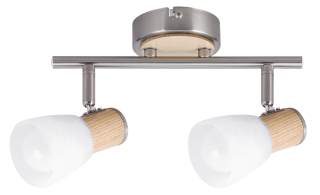 Rabalux 6487 GAVIN - Moderní stropní bodové svítidlo se dřevěnými prvky 2 x E14