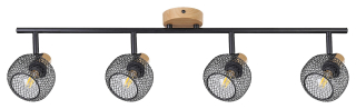 Rabalux 3130 GRENDEL - Stropní bodové svítidlo v imitaci dřeva, 4 x E14, 75cm