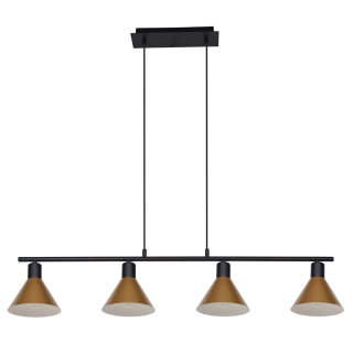 Rabalux 3160 ALVARO - Závěsný lustr nad jídelní stůl, černo zlaté, 4 x E14