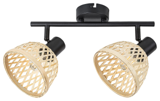 Rabalux 3134 RATTAN - Elegantní nástěnná nebo stropní lampička s ratanovými stínidly, 2 x E14