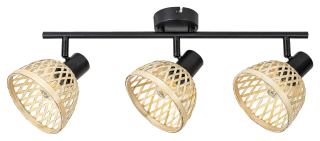 Rabalux 3135 RATTAN - Elegantní stropní lampa s ratanovými stínidly, 3 x E14, 52cm