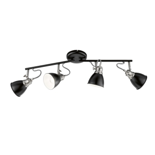 Fischer Honsel 21229 WALES - Stropní  industriální bodové svítidlo v černé barvě, 4 x E14, 70cm