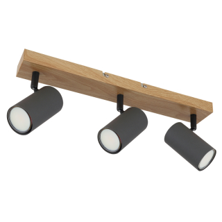Globo 57911-3G ROBBY - Stropní bodové svítidlo v šedé barvě v imitaci dřeva, 3 x GU10, 41cm
