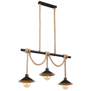 Globo 15690-3H DIANA - Stropní závěsný retro lustr s lanovými závěsy, 3 x E27, 82,5cm