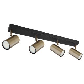 Globo 57911-4M ROBBY - Stropní bodové svítidlo v černé a mosazné barvě, 4 x GU10, 56cm
