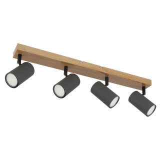 Globo 57911-4G ROBBY - Stropní bodové svítidlo v šedé barvě s imitací dřeva, 4 x GU10, 56cm