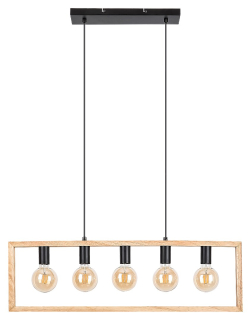Rabalux 2294 INDIGO - Závěsný dřevěný lustr nad stůl , 5 x E27, 86cm