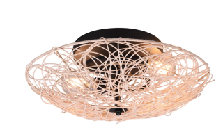 Trio Leuchten R61142036 LOVIS - Stropní lustr s ratanovým stínidlem, 2 x E27, Ø 40cm