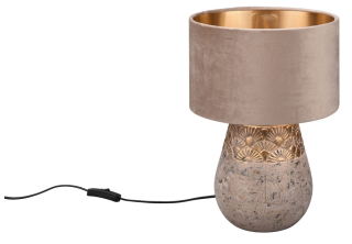 Trio Leuchten R51231061 KIRAN - Moderní stolní lampa s keramickým podstavcem a stínidlem v béžové barvě 1 x E27, 38cm