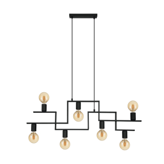 Eglo 43365 FEMBARD - Závěsný lustr v retro stylu, černý 7 x E27, 100cm