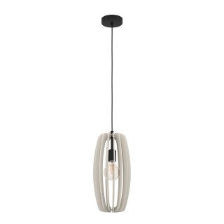 Eglo 900502 BAJAZZARA - Závěsné dřevěné svítidlo v šedé barvě, 1 x E27, Ø 26cm