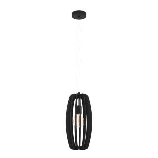 Eglo 900504 BAJAZZARA - Závěsné dřevěné svítidlo v černé barvě, 1 x E27, Ø 26cm