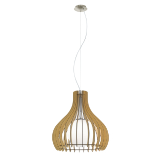 Eglo 96214 TINDORI - Závěsné dřevěné svítidlo v barvě javoru, 1 x E27, Ø 50cm