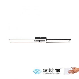Leuchten Direkt 14691-18 IVEN - LED stropní vypínačem stmívatelné svítidlo v černé barvě, 40W, 3000K, 101 x 20cm