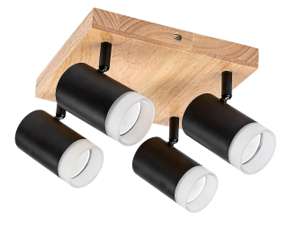 Rabalux 73124 TORAS - Stropní svítidlo se dřevěnou monturou, 4 x GU10