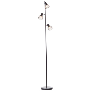 Brilliant 93085/06 BLACKY - Stojací černá retro stojací lampa se třemi rameny, 3 x E14, 162cm