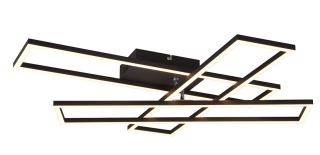Trio Leuchten R64423132 CORSO - Moderní LED stropní černý lustr s natáčecími rameny s dálkovým ovladačem, LED 36W, 2700 - 6000K