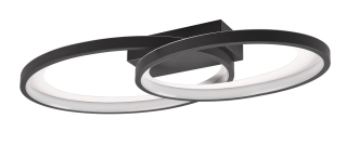 Trio Leuchten R64482134 MALAGA - Moderní LED černý stropní lustr, LED 25W, 3000K, 57 x 30cm