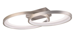 Trio Leuchten R64482107 MALAGA - Moderní LED stropní lustr v matném niklu, LED 25W, 3000K, 57 x 30cm