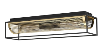 Eglo 43787 NOHALES - Stropní retro svítidlo v černo mosazné barvě, 2 x E27, 64cm