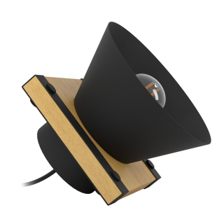 Eglo 43959 MACCLES -Stolní černá lampa se dřevem, 1 x E27