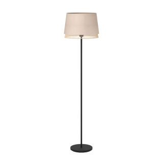 Eglo 43978 TABLEY - Moderní lampa do obýváku textilním a dřevěným stínidlem, 1 x E27, 153cm