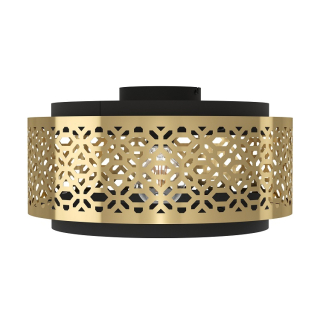 Eglo 43979 SANDBACH - Stropní svítidlo v černé barvě se zlatým stínidlem, 1 x E27, Ø 42cm
