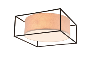 Trio Leuchten 603100344 ROSS - Stropní lustr s textilním stínidlem, 3 x E27, 50 x 50cm