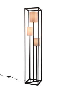 Trio Leuchten 403100317 ROSS - Stojací lampa s textilními stínidly, 3 x E27, 153cm