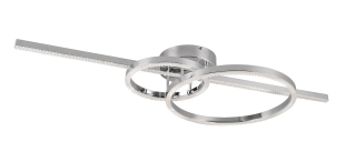 Trio Leuchten 643010306 MONTILLA - Stropní LED svítidlo s dálkovým ovladačem v lekslém chromu, LED 54W, 2700 - 6000K, 100 x 40cm