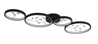 Trio Leuchten 642110432 GROOVY - Stropní lustr stmívatelný klasickým vypínačem, LED 37W, 3000K, 95 x 40cm