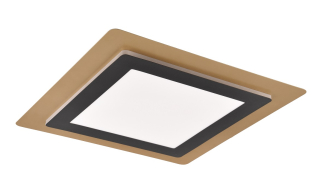 Trio Leuchten 641510280 MORGAN - Čeno zlaté stropní LED svítidlo stmívatelné ovladačem, 46W, 6000lm, 2700 - 6500K, 45 x 45cm