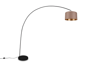 Trio Leuchten 419200141 MANSUR - Stojací veliká oblouková lampa s textilním stínidlem, 1 x E27, 210cm