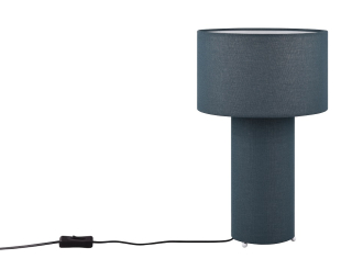 Trio Leuchten 505200112 BALE - Textilní stolní lampa v šedo modré barvě, 2 x E27, 40cm