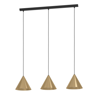 Eglo 99592 NARICES - Závěsný retro mosazný lustr nejen nad stůl, 3 x E27, 92cm 