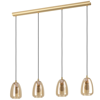 Eglo 98649 ALOBRASE - Závěsné svítidlo s jantarovými stínidly, 4 x E27, 108cm