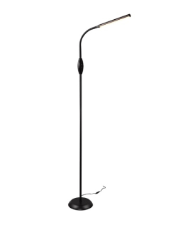 Trio Leuchten R47641102 TORO - Dotykem stmívatelná černá čtecí lampa 3000+4000+5000K, LED 5W, 145cm