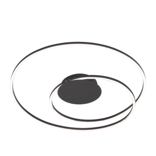 Fischer Honsel 21296 HOLY CCT - Černý LED stropní lustr stmívatelný dálkovým ovladačem, LED 33W, 3900lm, 2700 - 6500K, Ø 49cm