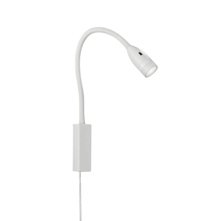 Fischer Honsel 30169 STEN - Nástěnná LED bílá čtecí lampička s husím krkem a bezdotykovým vypínačem, LED 5W, 420lm, 3000K